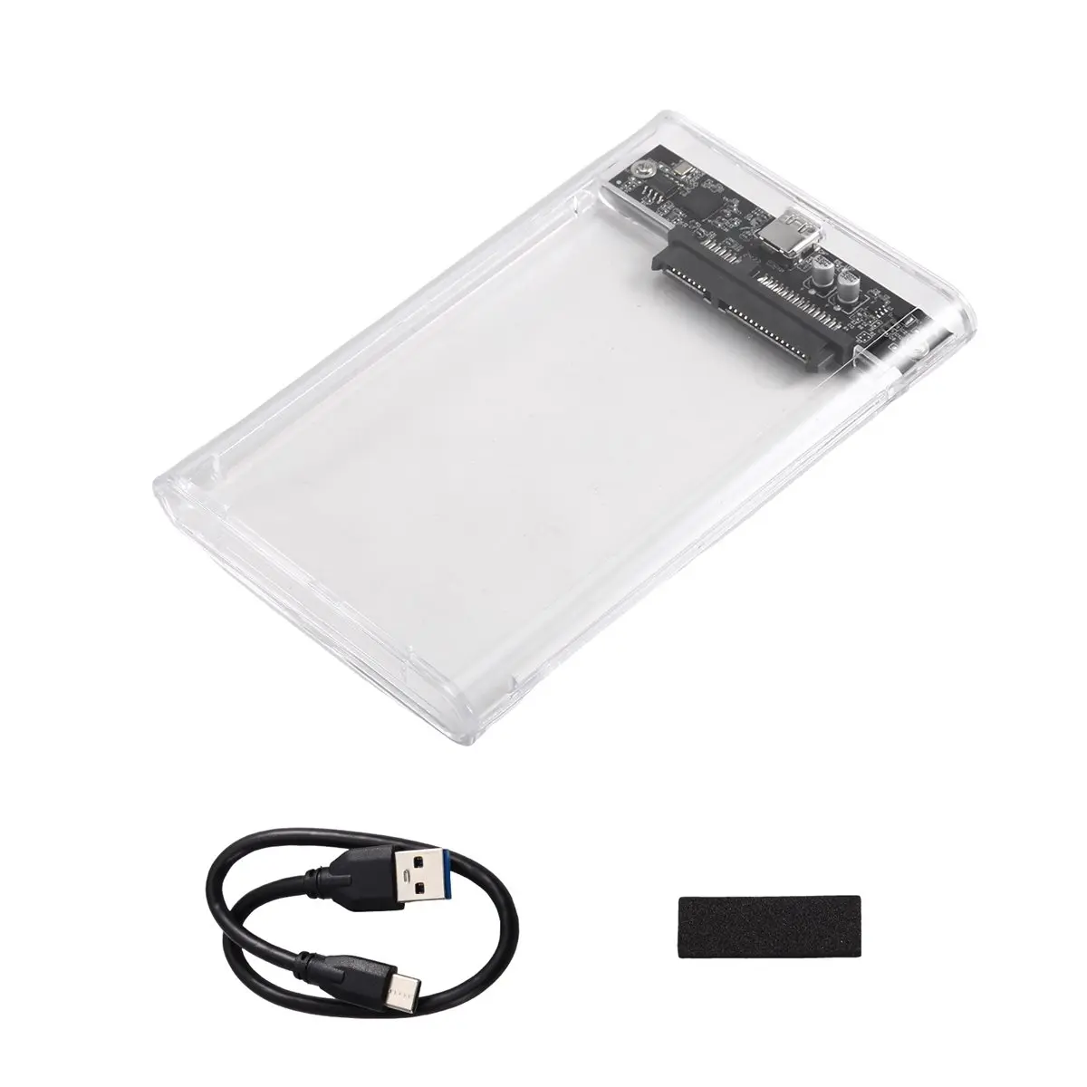 2.5inch HDD SSD Case USB 3.1 External Hard Drive Enclosure USB 3.1 Type C Transparent HDD Enclosure