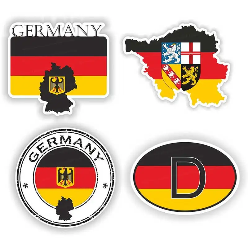 Germany Flag Car Sticker Round Flag For Laptop Book Fridge Guitar Motorcycle Helmet ToolBox Door PC Boat  Waterproof Decals Y455