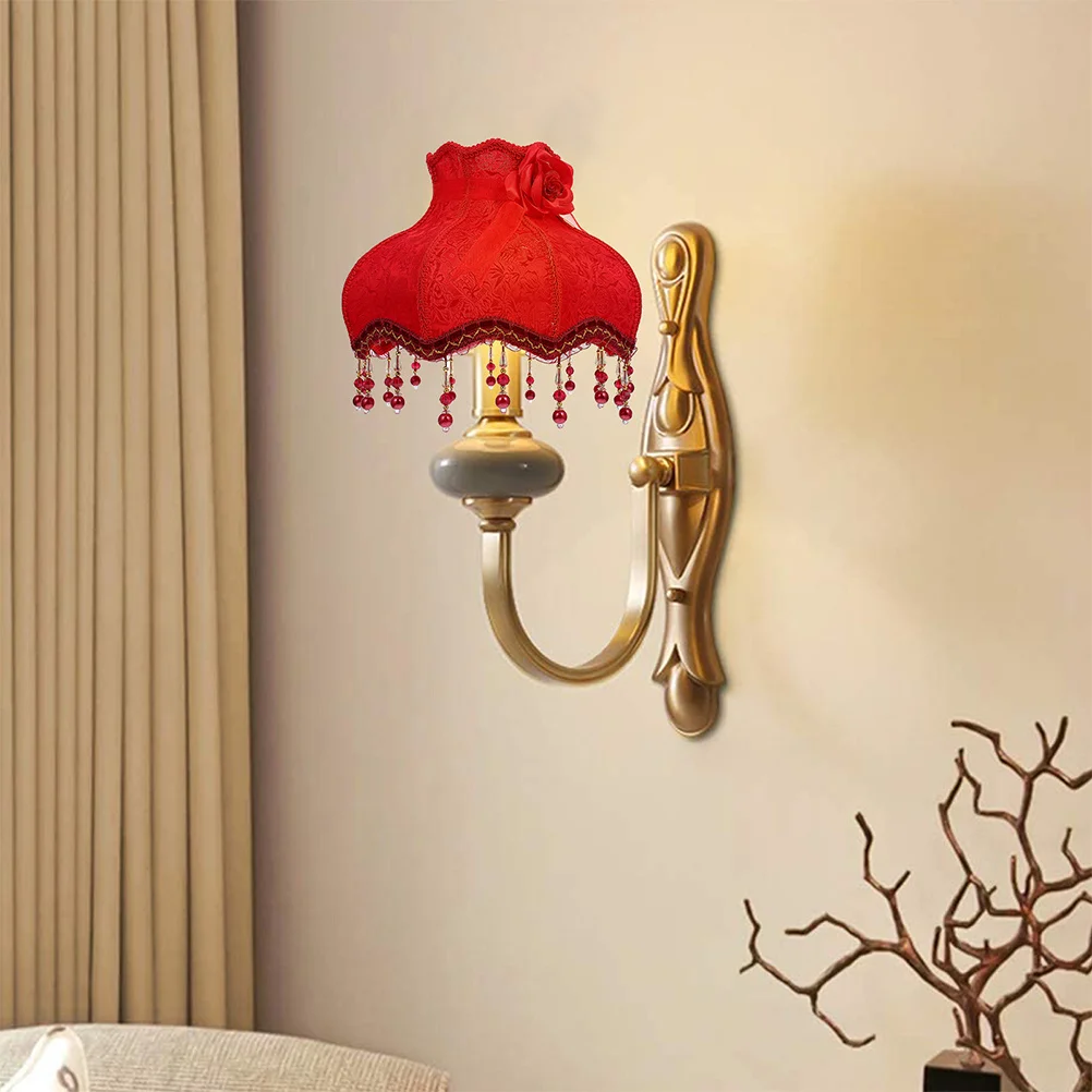 

Vintage European Cloth Lampshade Retro Style Decorative Light Cover for Bedroom Living Room Study Home Lamp Decor