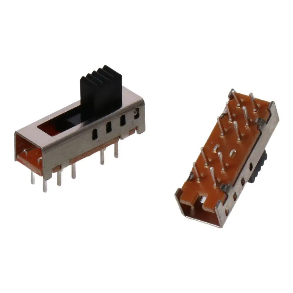 5pcs Mini SS-24E01 Micro Slide Switch 5mm Toggle 10P 2P4T Toggle Switch Vertical 4 Position Micro Switch