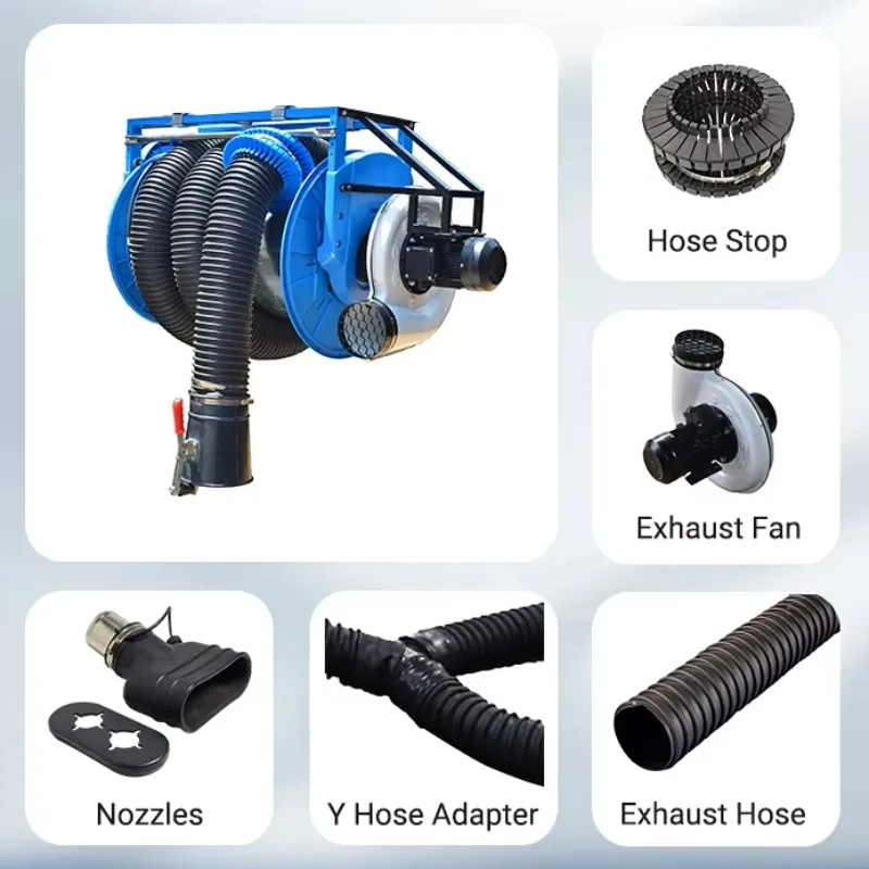 HotNew Condition Exhaust Hose Reel Resists Fumes and Gases Vehicle Maintenance Equipment for Cars and Trucks
