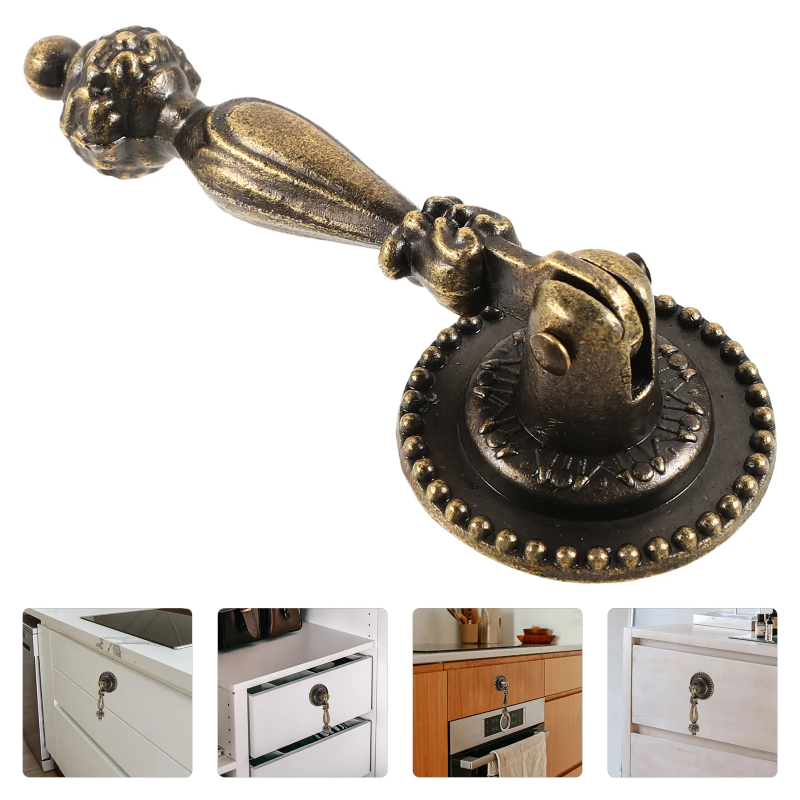 2 Pcs Bronze Handle Drawer Knobs Pull Household Cabinet Doorknob Zinc Alloy Kitchen Furniture