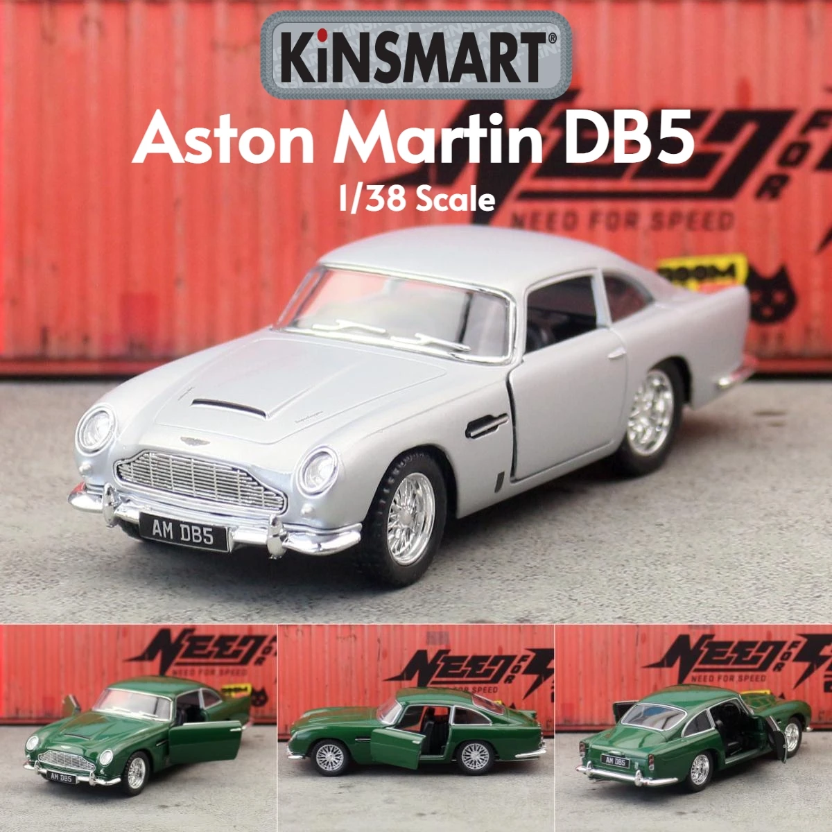 لعبة سيارة KiNSMART موديل 1/38 أستون مارتن DB5 الكلاسيكية سوبر سبورت دييكاست مصغرة التراجع مجموعة السيارة هدية طفل صبي #1