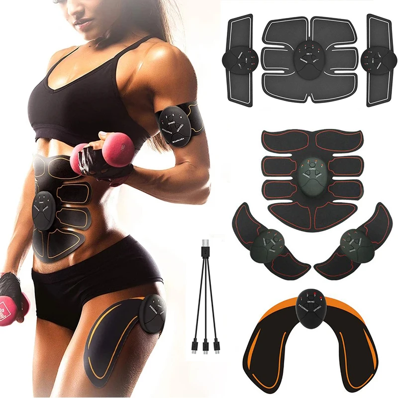 USB Rechargeable Wireless EMS Muscle Stimulator ABS Abdominal Muscle Trainer Toner Body Fitness Hip Trainer Shaping Patch Unisex