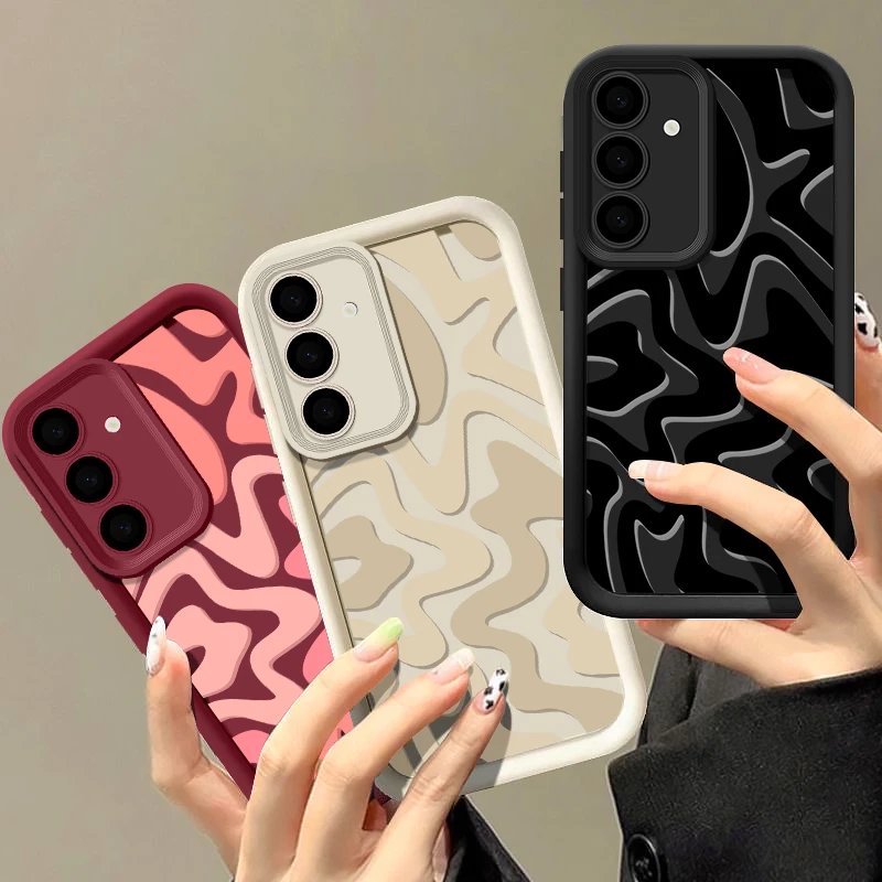 Funda con patrón de rayas para Samsung Galaxy A57 A27 A37 A56 A16 A17 A36 A26 A55 A54 A15 S26 S25 S24 S23 S22 Ultra S25 FE 2