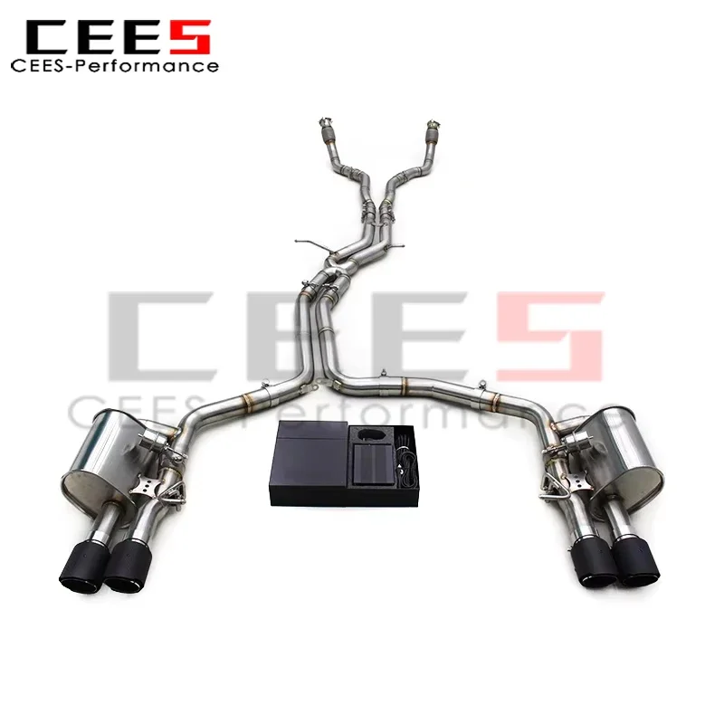 

Выхлопная система CEES из нержавеющей стали с клапаном и глушителем для Audi S4 S5 B8.5 3.0T 2013-2019 с карбоновыми насадками