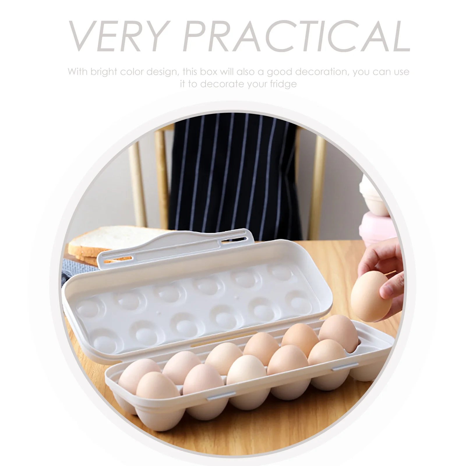 Egg Storage Box Anti-collision Organizer Container for Refrigerator Plate Fridge Bin Holder Pp Carton -grid