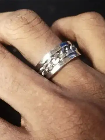 Cool Stainless Steel Rotatable Chain Men' Ring Multifunctional Fashion 8mm Fidget Spinner Rings Couple Jewelry bague homme 2024