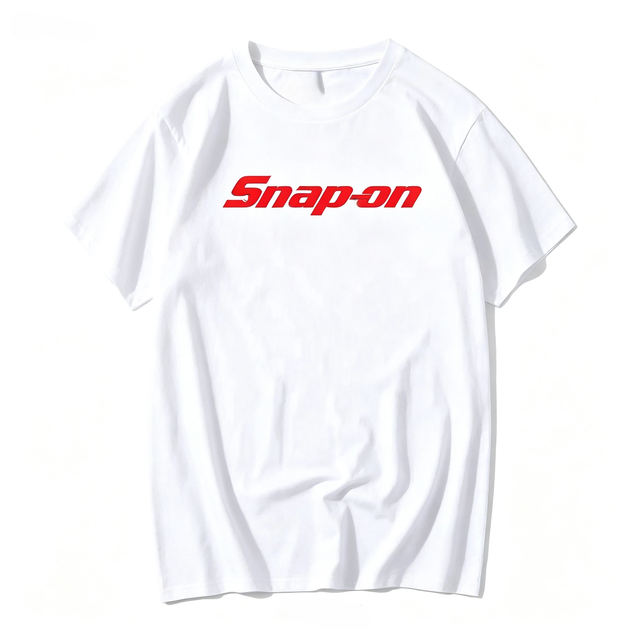 2026 New Casual Family Matching Unisex Oversized T-Shirt Snap-on Red Letter Logo Chest Front Print Black Streetwear Tops