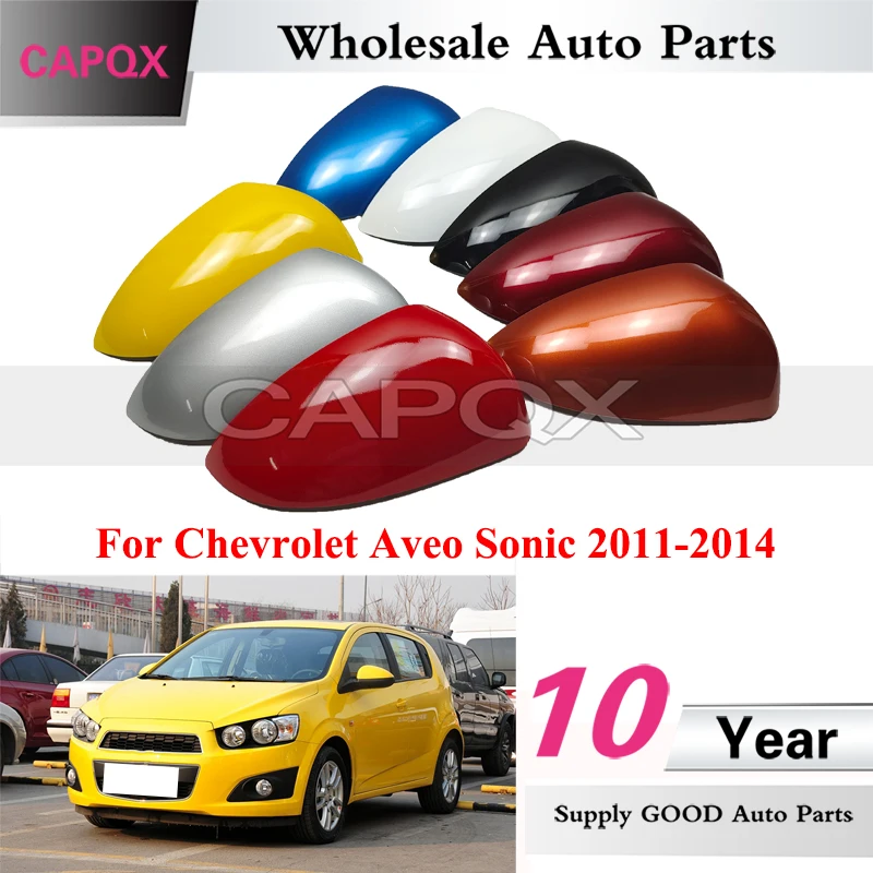 CAPQX dla Chevrolet Aveo Sonic 2011-2014 Auto zewnętrzny widok z tyłu lustrzane osłony pokrywa lusterko wsteczne Shell lusterko boczne pokrywka obudowy
