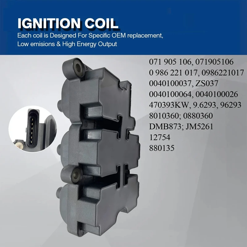 071905106 Car Ignition Coil For SEAT Toledo VW VOLSWAGEN Bora Golf New Beetle 2000 Passat 2.3 V5 0986221017 0040100037