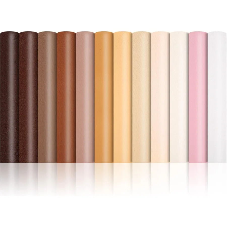 

12 шт. листов из искусственной кожи 8 × 12 дюймов. Листы из искусственной кожи тон кожи для проектов DIY. Идеально подходят для изготовления сумок. Шляпа. Изготовление.