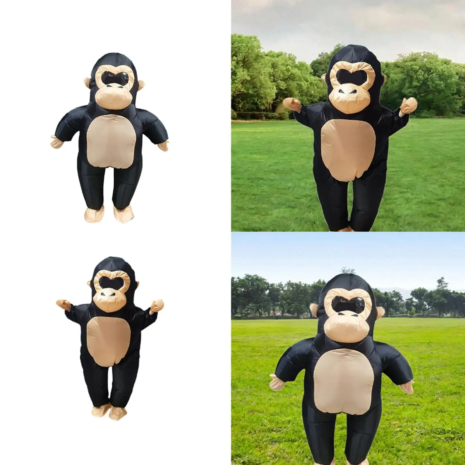 Traje de macaco inflável roupa leve fofa para performance em palco