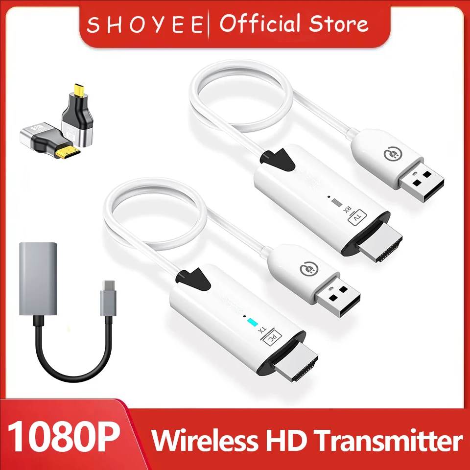 1080P 30M Wireless Video Audio Transmitter Receiver Extender Display Adapter Dongle For TV Box Monitor Projector PC