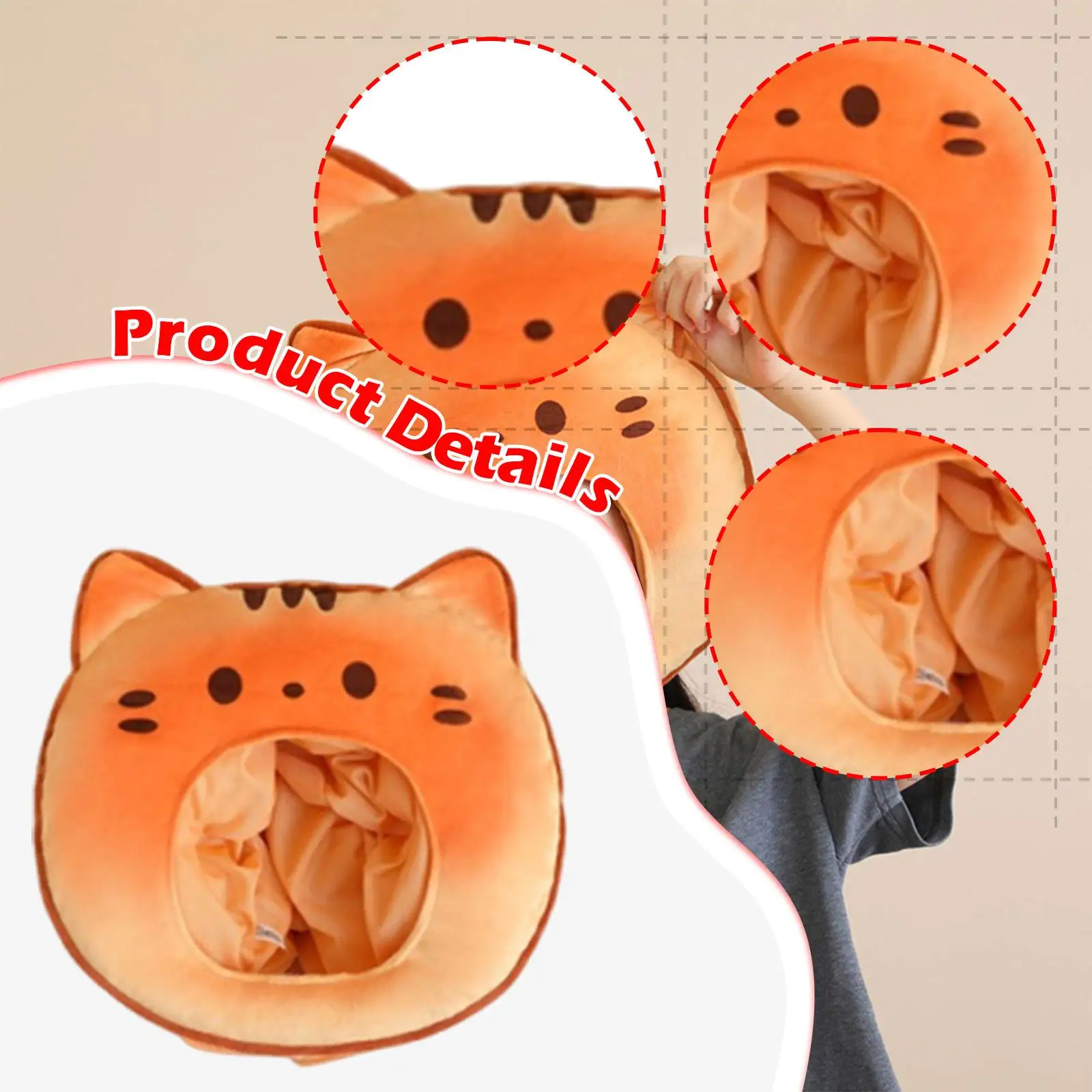 Cappello per copricapo per gatti in peluche, caldo e leggero, per foto, carino, novità, copricapo, cappello per cosplay, per spettacoli teatrali, feste di festival