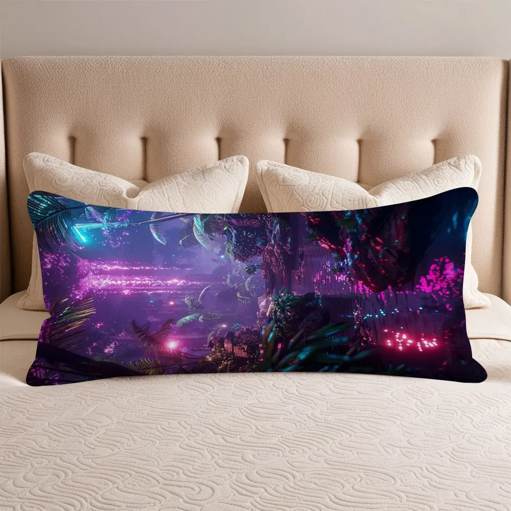 1 Extra Long Body Pillow 50.8x137.16 cm - Zipper Closure & Machine Washable - Suitable for Side/Back/Stomach Sleepers - Modern B