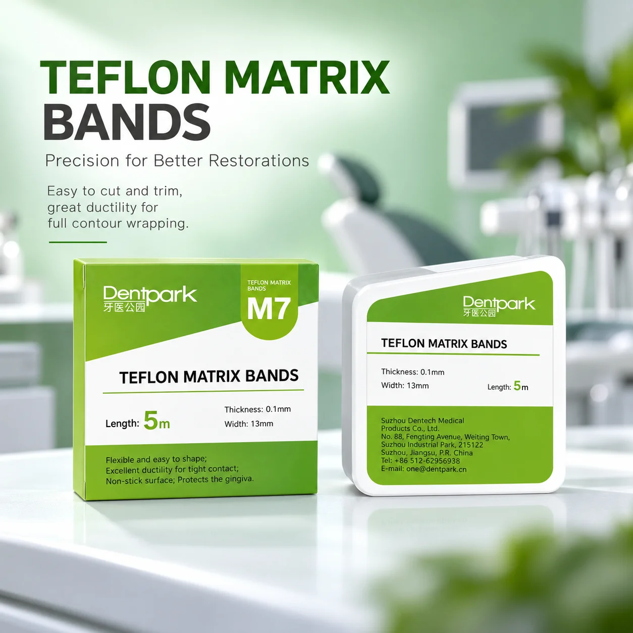 Dental Matrix Bands 5m/10m Professional Non-Stick Composite Contoured for Interproximal Filling Restoration Clinic Use