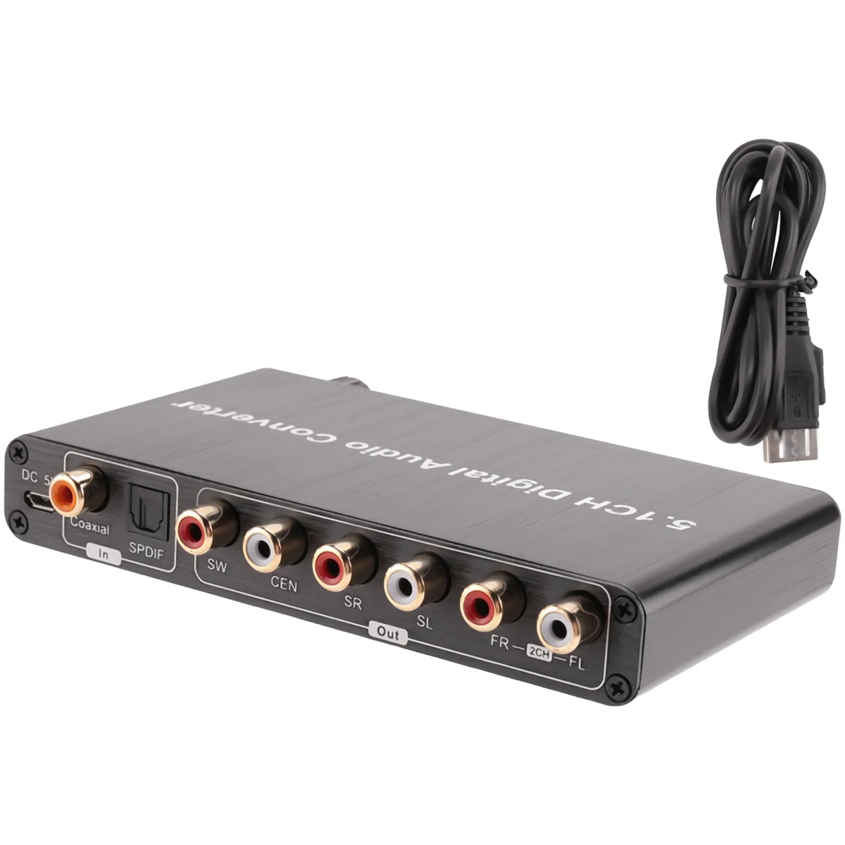 5.1CH Digital Audio Converter Decoder SPDIF Coaxial to RCA DTS AC3 HDTV for Amplifier Soundbar