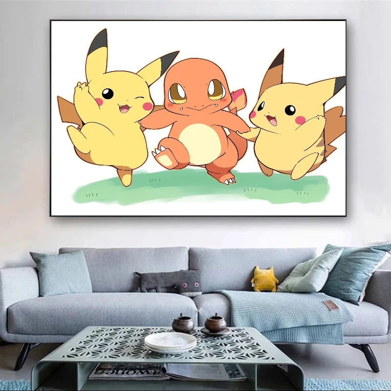 

Japanese Manga Pokemon Charmander Wall Art Stickers and Posters Painting Canvas Wall Decororation Home Decor Children's Gift