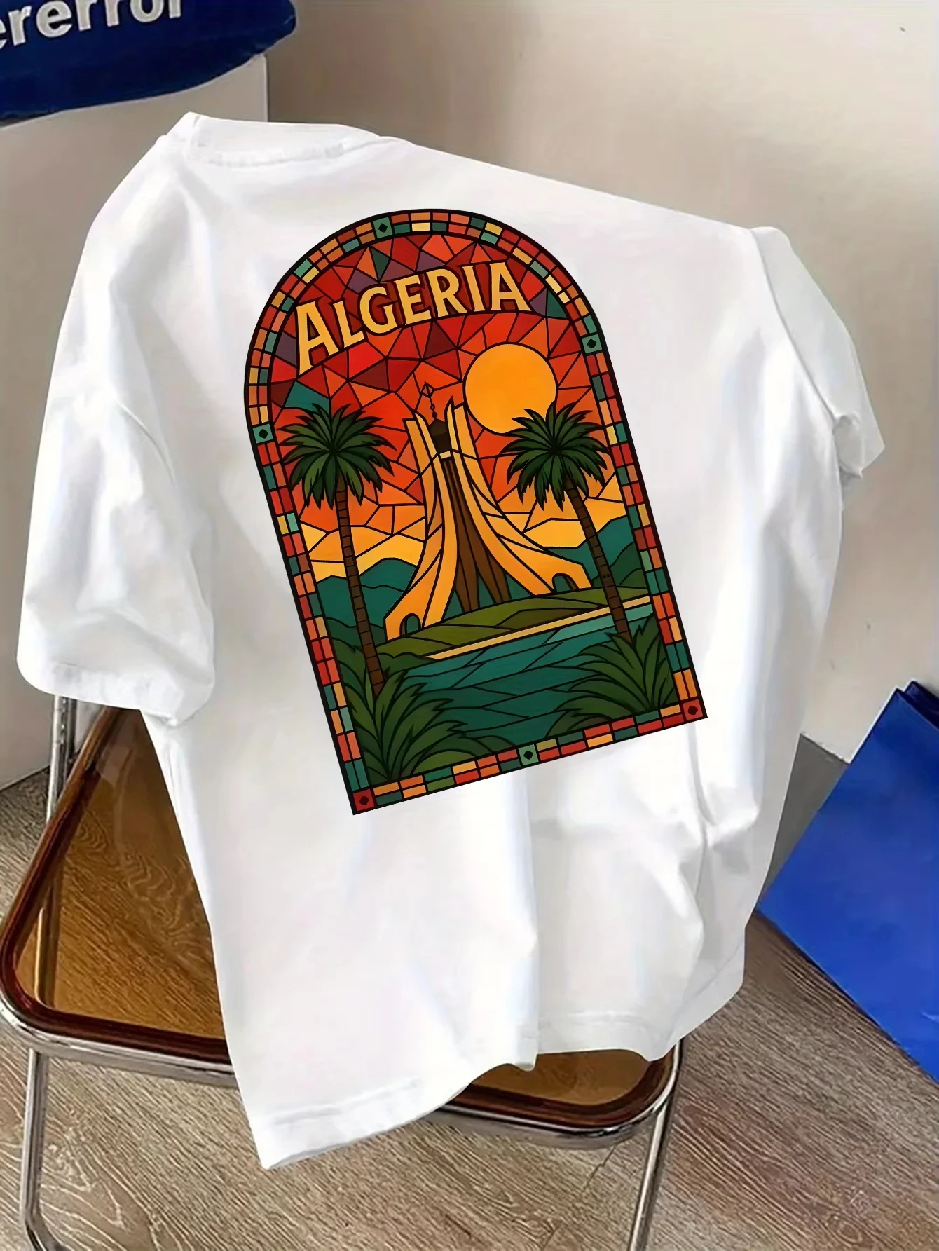 جديد ملابس غير رسمية للإجازات تي شيرت رجالي عصري ALGERIA مطبوع برقبة مستديرة تي شيرت قابل للتنفس وممتص للرطوبة عادي #2