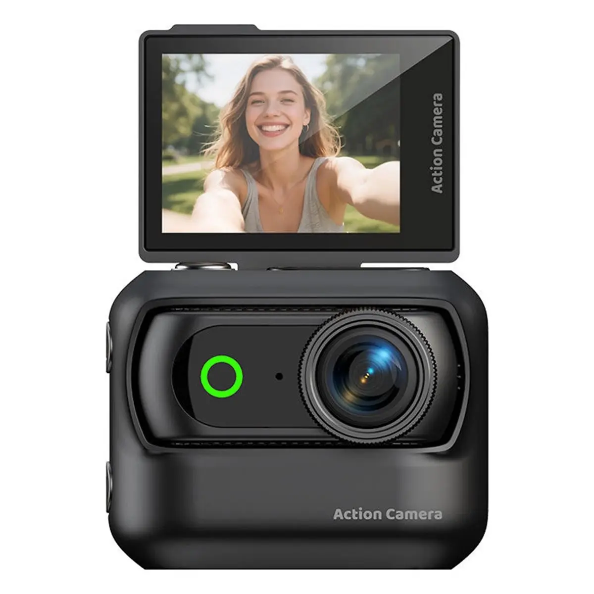 M05K Ultra HD Action Camera with Flip Screen Recording VLOG-Ready Image Stabilization Wide-Angle Lens Cycling Camera Black