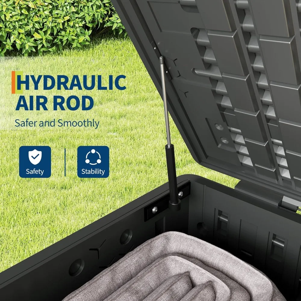 Scatola di immagazzinaggio impermeabile per esterni da 120 galloni, scatola di immagazzinaggio esterna con serratura, scatola di immagazzinaggio del ponte di consegna confezionata