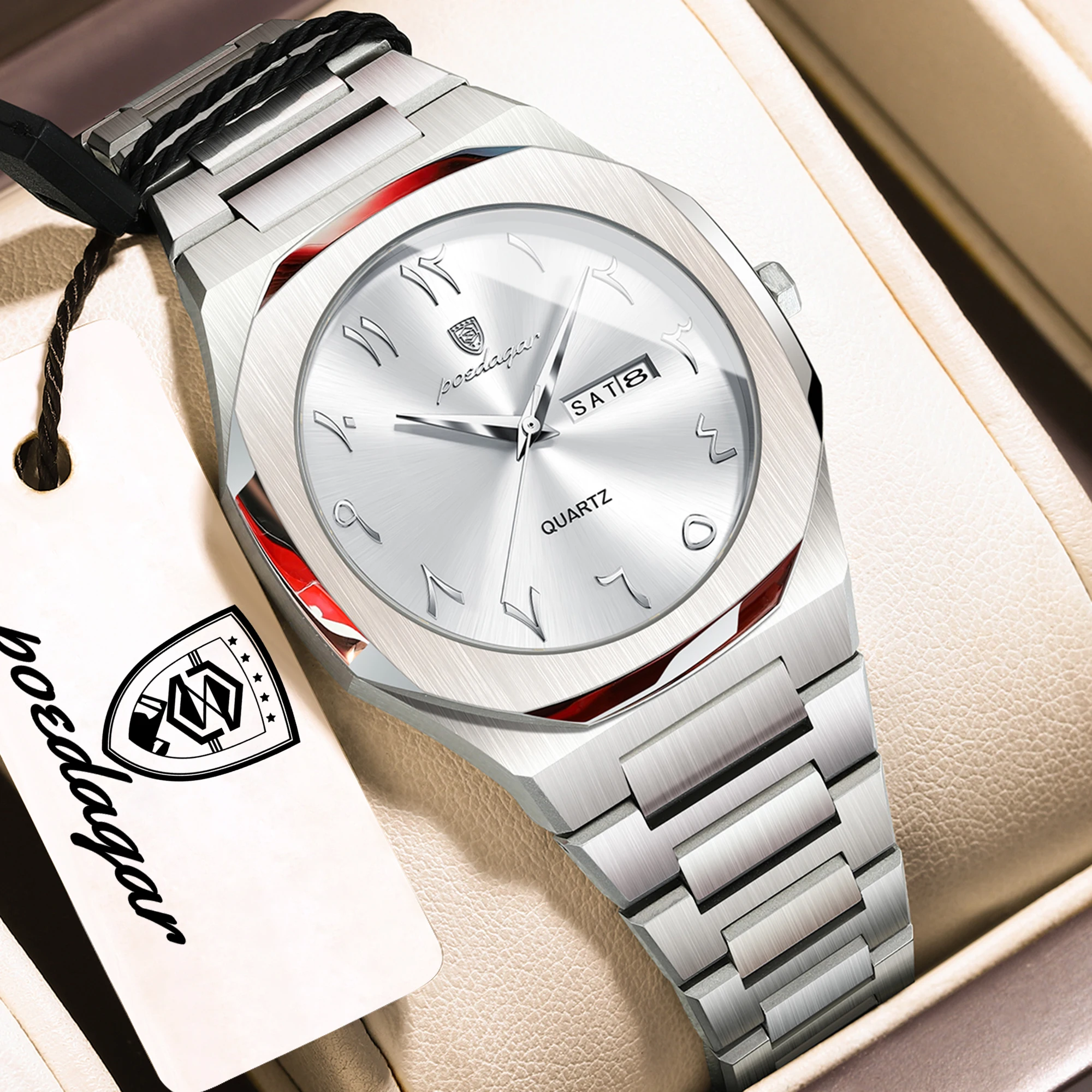 POEDAGAR Luxury Trendy Woman Watch Waterproof Week Date Elegant Women's Watches Quartz Stainless Steel Fashion Ladies Wristwatch