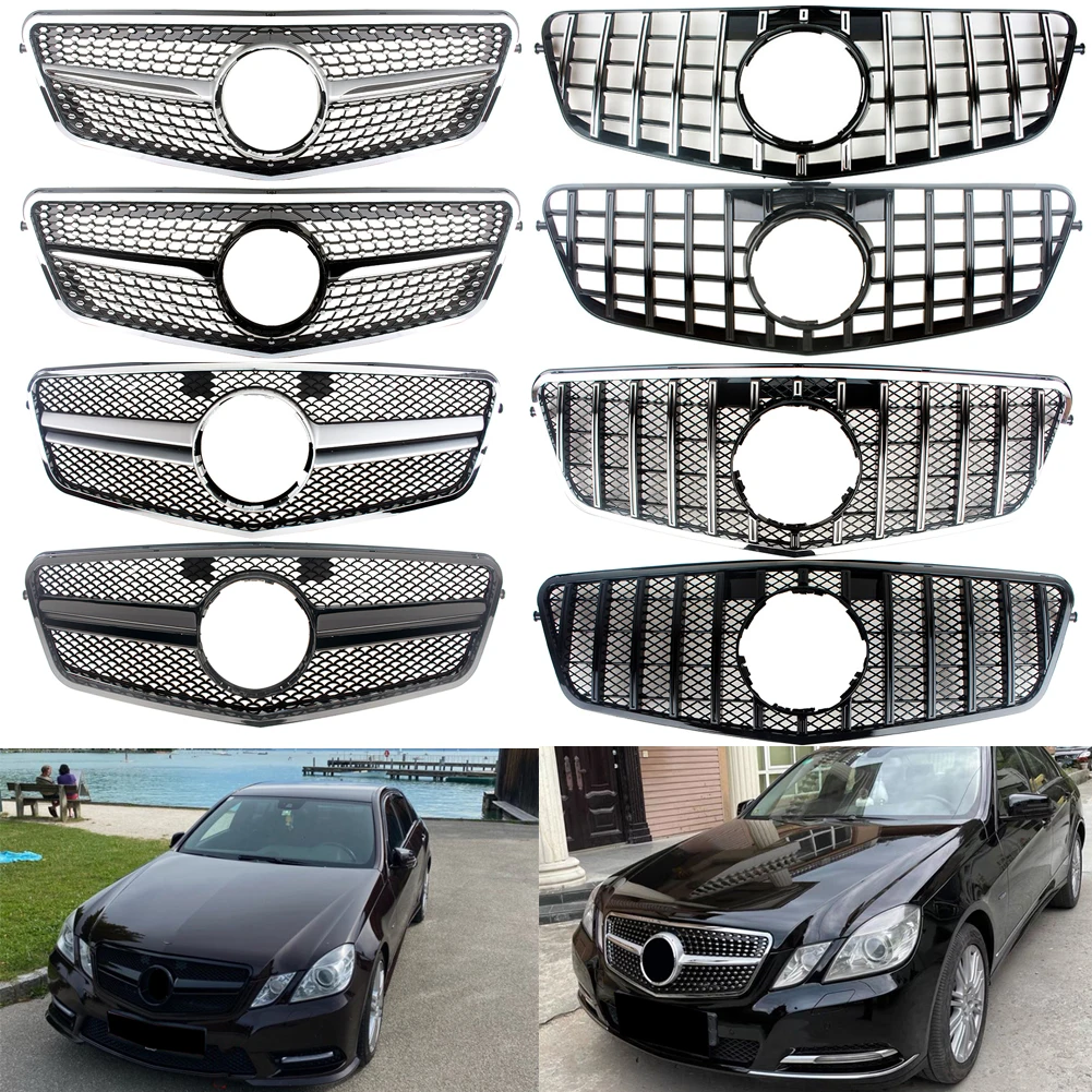 

Car Front Racing Billet Upper Facelift Grill For Mercedes-Benz E-Class W212 2009 2010 2011 2012 2013 Diamond GTR 4 Doors