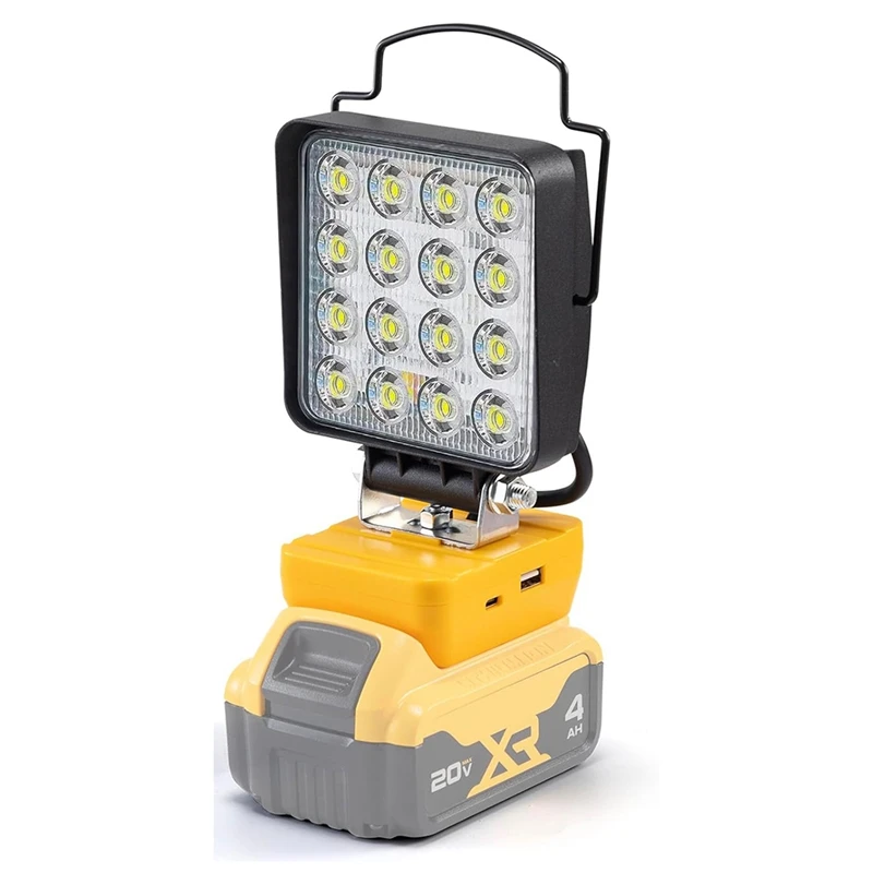 

AA51-LED Work Light For Dewalt 20V Battery, Cordless 20V Max 48W Battery Light With Low Voltage Protection USB And Type C