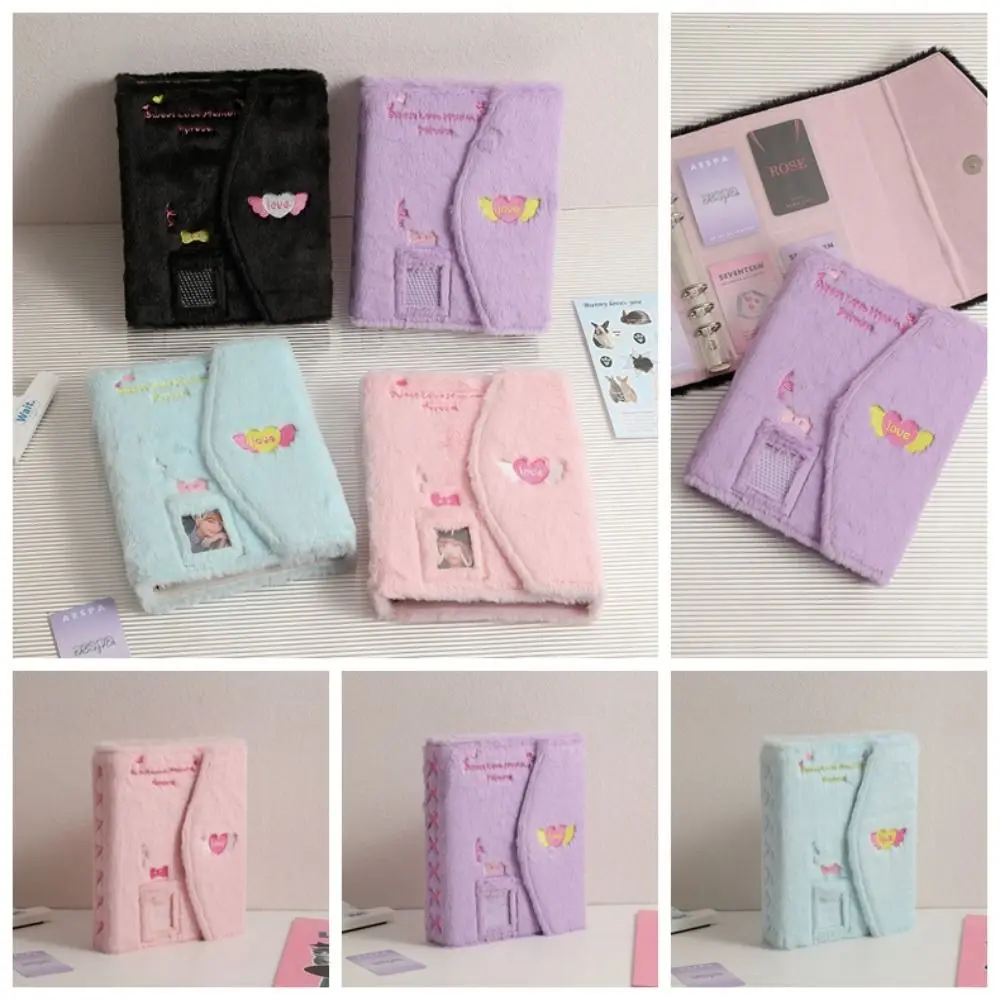 3 Inch Photo A5 Kpop Idol Photocard Binder Book Jacket 6-hole Photo Card Holder Loose-leaf Plush Collection Book
