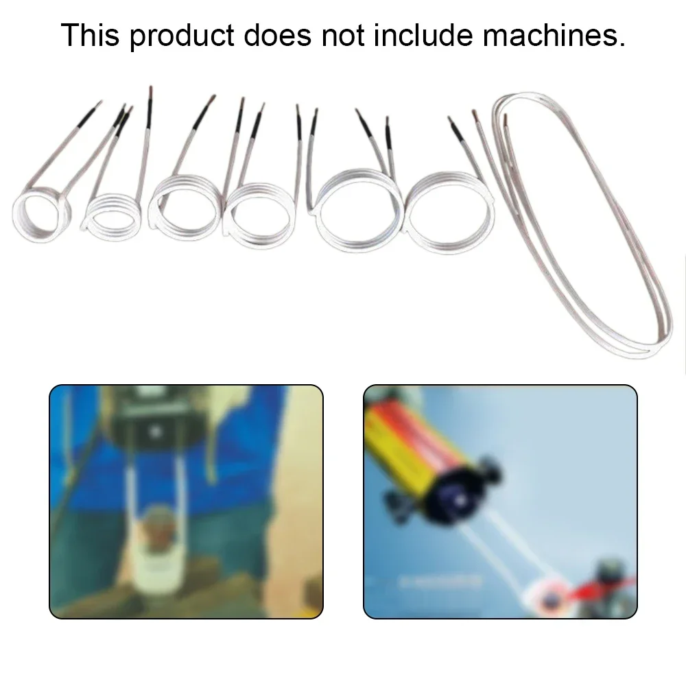 Kit di otto elementi per bobine di induzione per riscaldamento per mini conduttore per riscaldatore a induzione magnetica 6 bobine + 2 fili Strumento di riscaldamento
