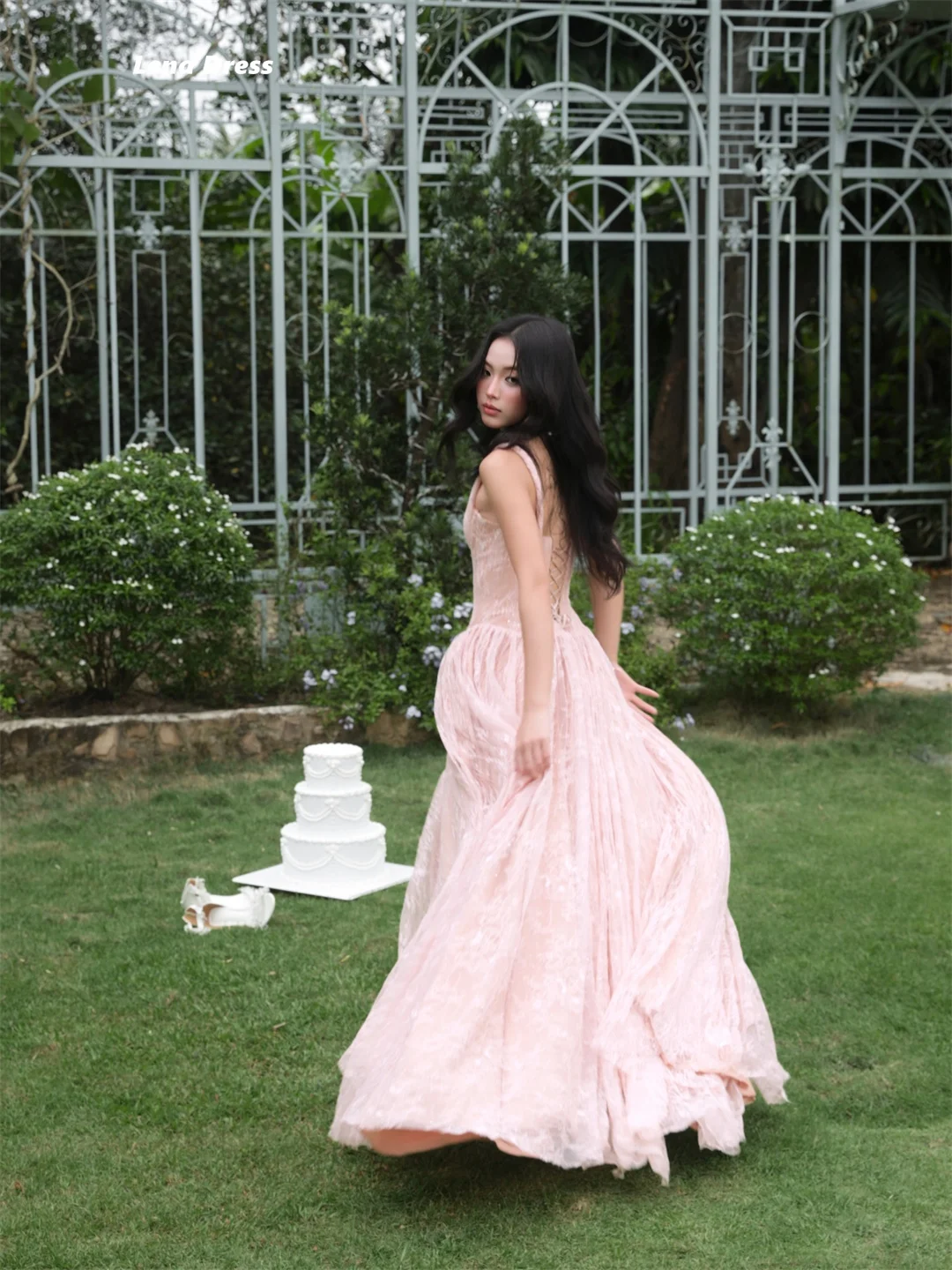 Lena Pink Woman Party Dresses for Special Occasions Luxurious Women's Evening Dresses Luxury 2026 Embroidered Lace Customized