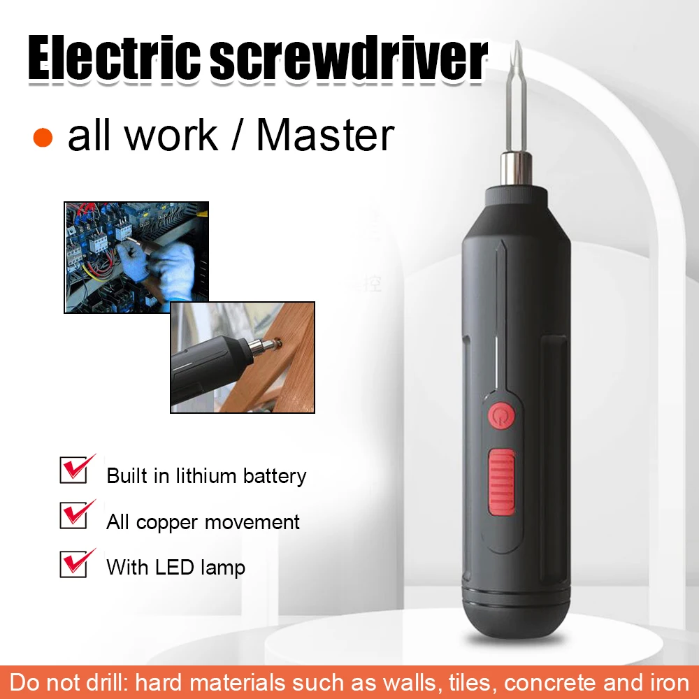 Electric Screwdriver Battery Rechargeable Cordless Screwdriver Powerful Impact Cordless Screwdriver Drill Electric Screw Driver