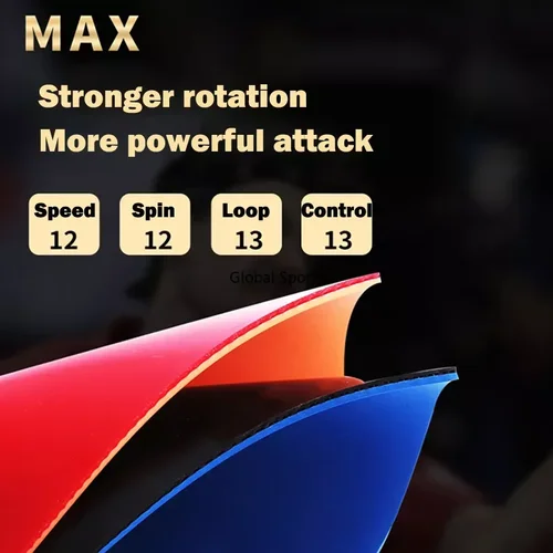 Imagen 2 del producto Amistad 729 BATTLE MAX PRO tenis de mesa goma Pips-en goma de Ping Pong altamente pegajosa con esponja fuerte rotación aprobada por ITTF