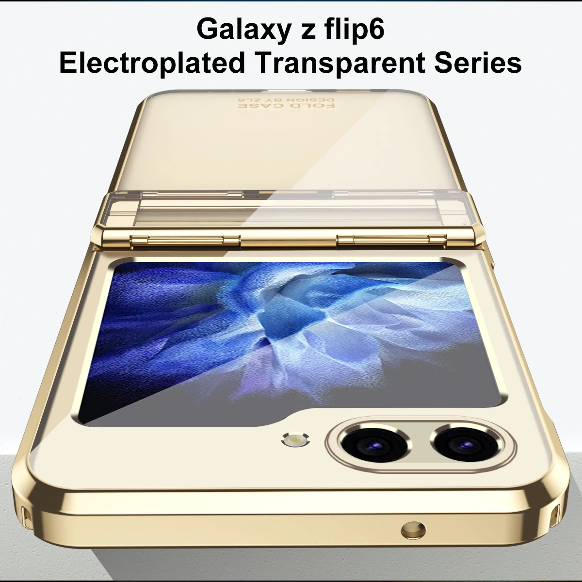 Deluxe Plating Phantom Fold Case for Samsung Z Flip 6 Galaxy Z Flip5 Flip4 Z Flip 3 Flip5 Shockproof Bumper 3in1 Hinged Cover
