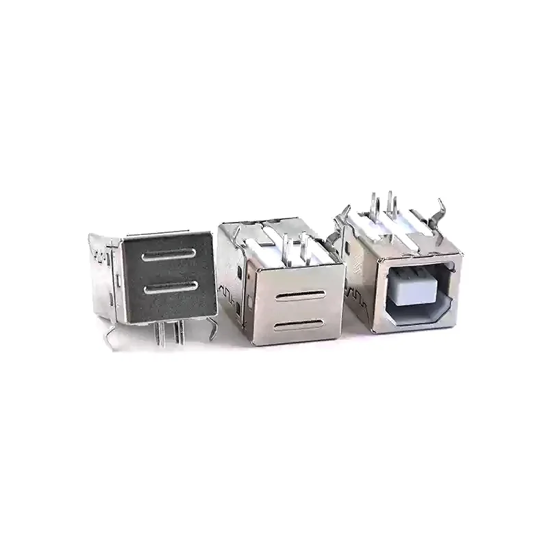 10Pcs Square USB Socket Usb B Type Female 90 Degree PCB Welding Parent Connector for Printer Data