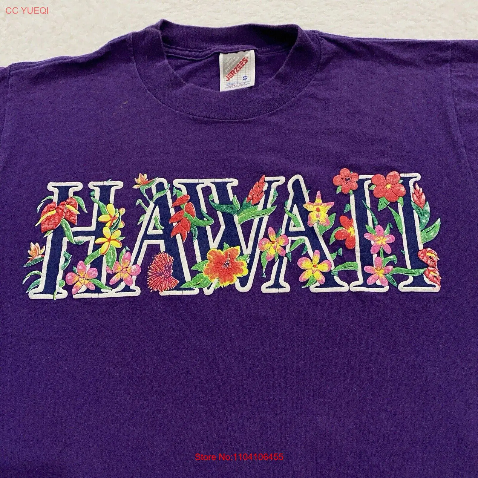 

Винтажная футболка HAWAII FlOWERS 90-х годов XS/SMALL для пляжного серфинга с цветочным принтом