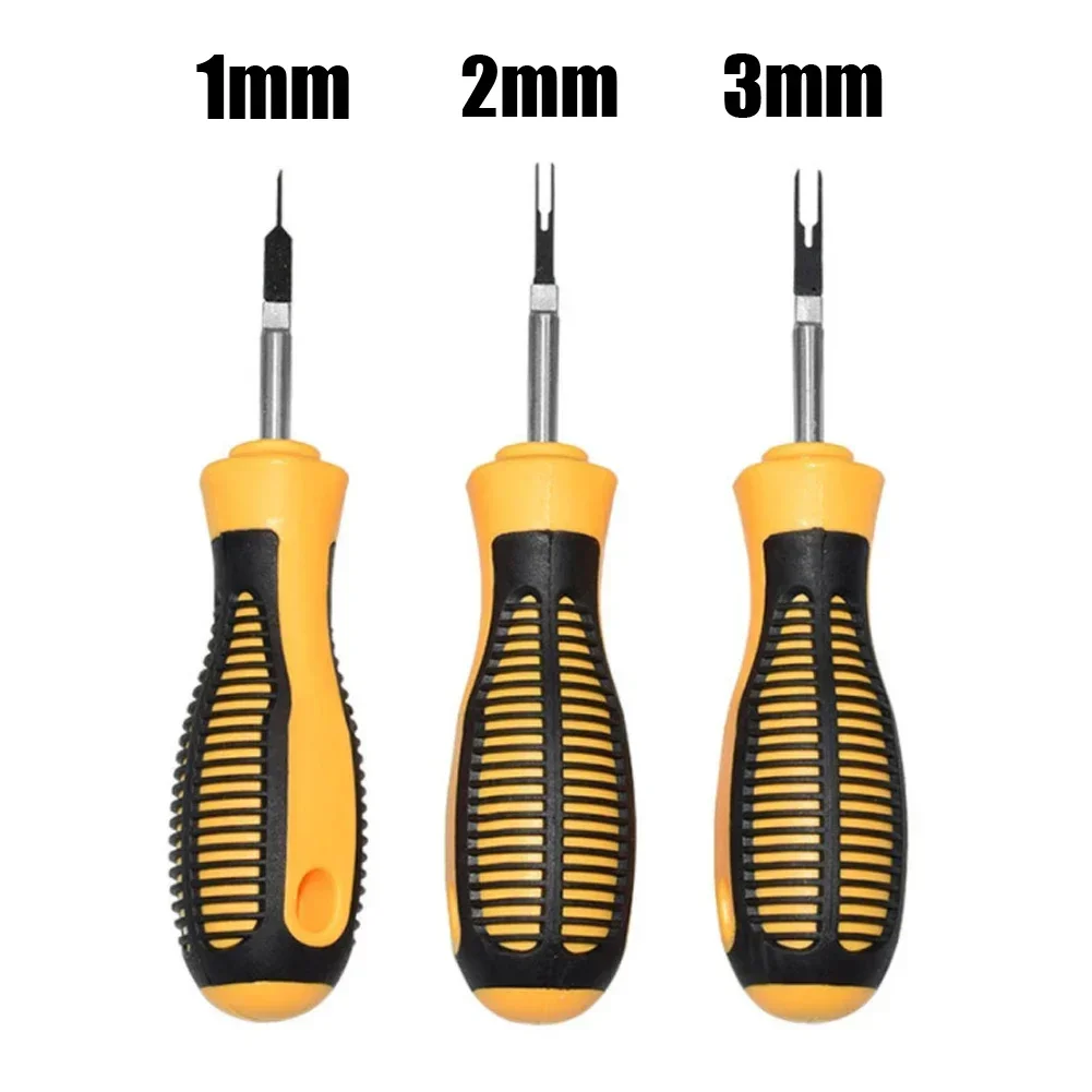 Herramienta de extracción de terminales de coche, Extractor de Pin de llave de cableado eléctrico, Extractor de conector eléctrico, Eyector, 1mm, 2mm, 3mm herramientas de reparación de automóviles