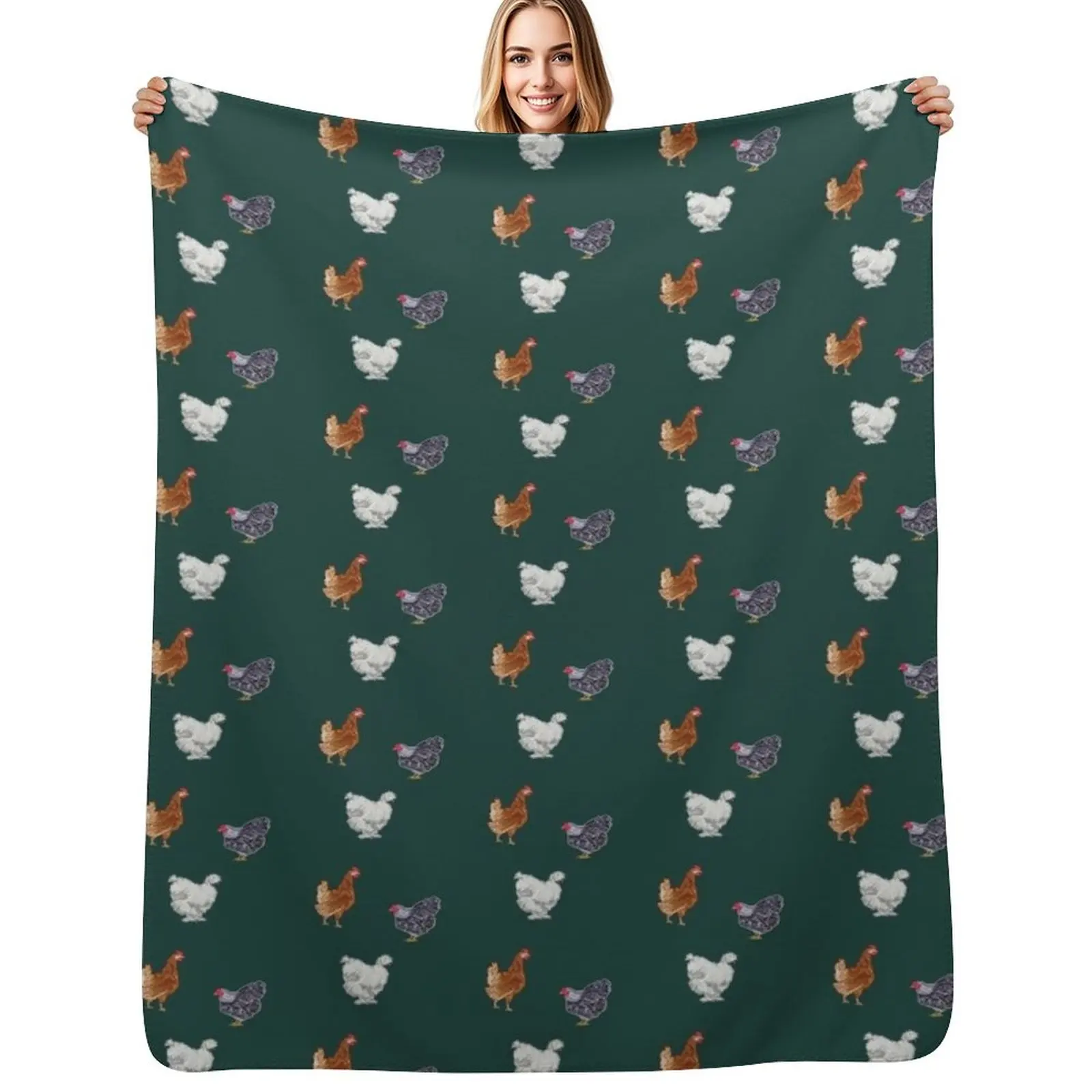 

Look at All Those Chickens Throw Blanket Retros Sleeping Bag Personalized Gift Luxury Designer Blankets