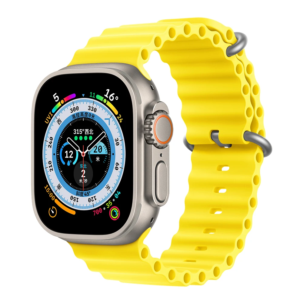 Pulseira original de relógio apple, pulseira de silicone oceano para ultra série 10 se 42mm 44mm 45mm 46mm 49mm 42 44 45 46 49mm