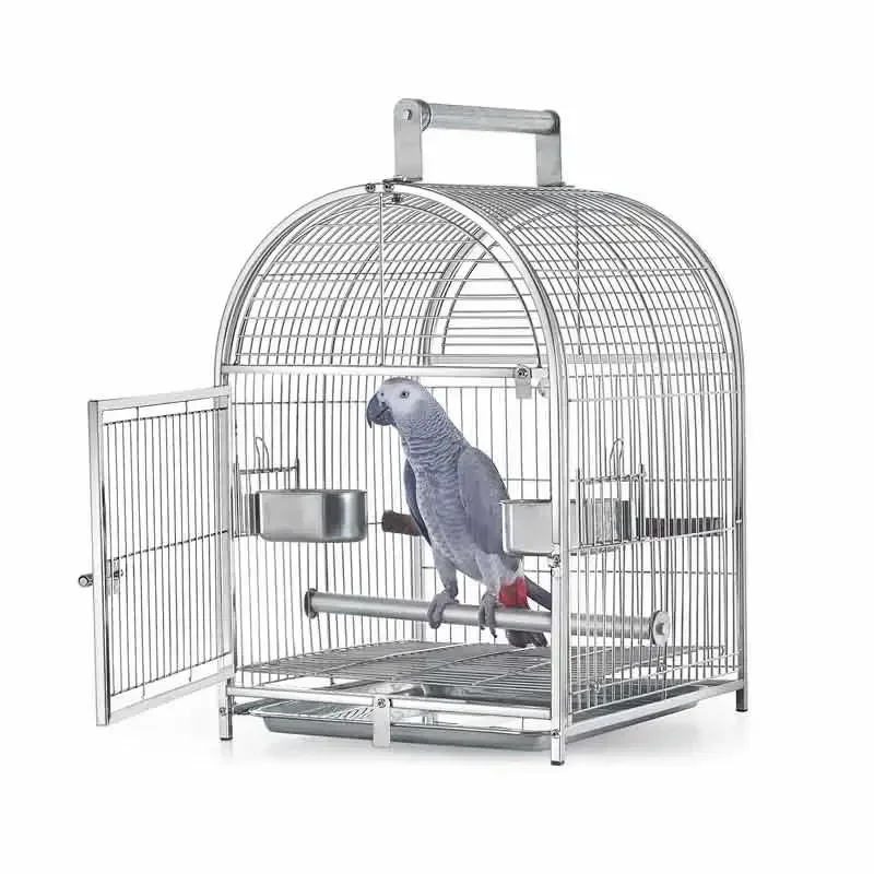 Outdoor Bird Cage Parrot Carrying Hanging Playground Stainless Steel Bird Cage Transport Shelter Garden