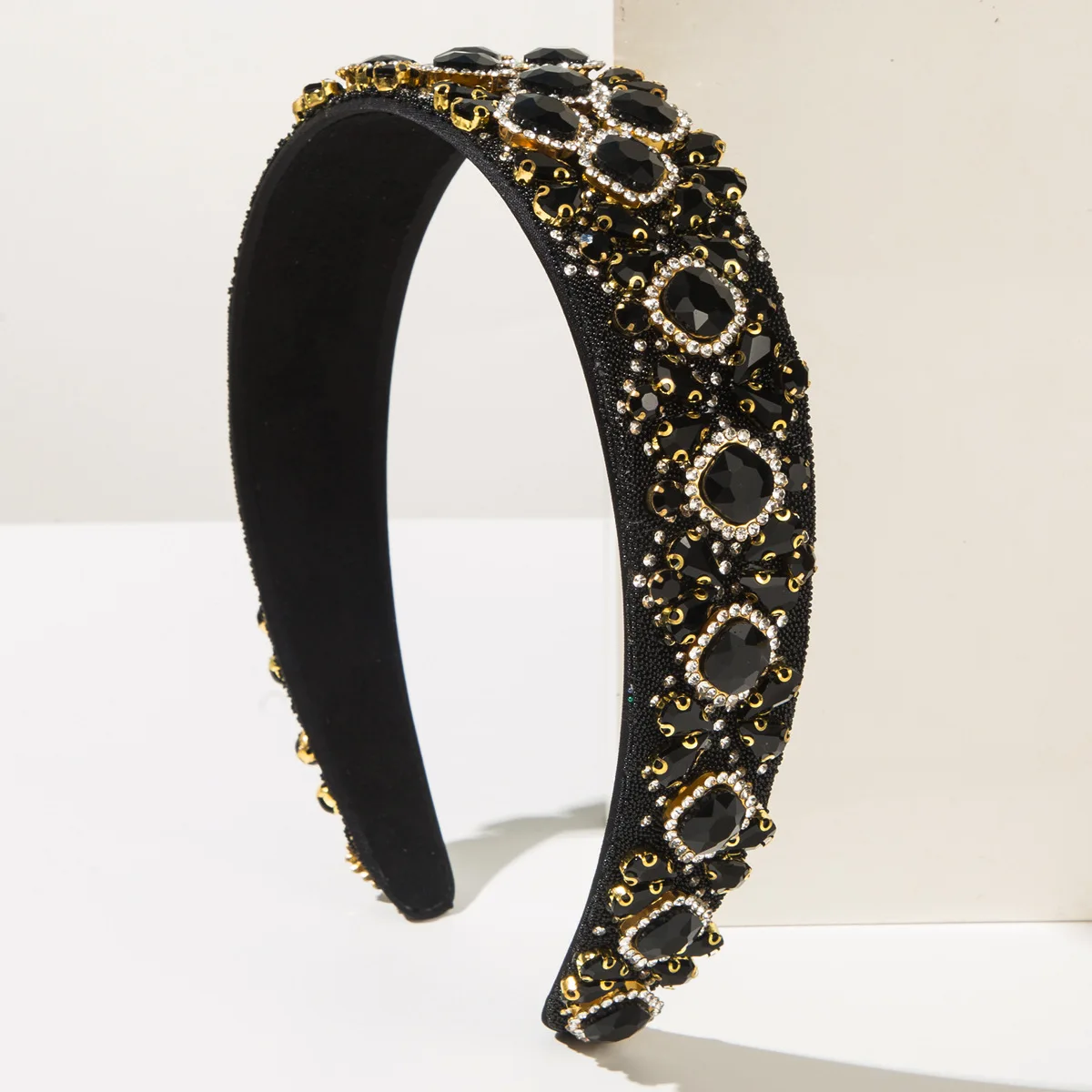 Baroque Wide-edged Flannel Heavy Industry Court Style Retro Headband Luxury Gorgeous Dinner High-end Hair Accessories
