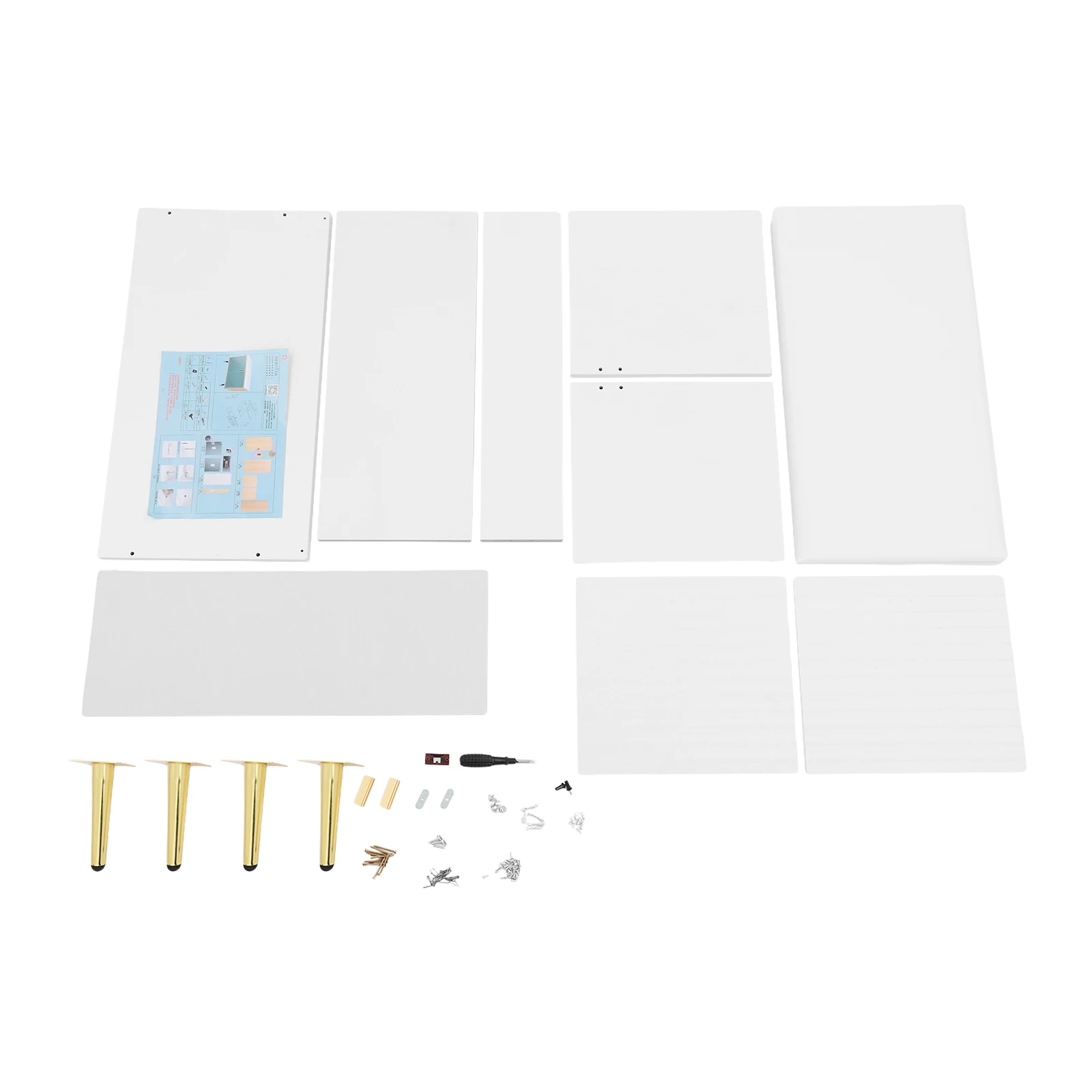 مقعد أحذية حديث أبيض + ذهبي مع مساحة تخزين من طبقتين وقسم قابل للإزالة، أرجل معدنية، سعة تحميل 100 كجم مقاس سطح المقعد 60*32 سم #3