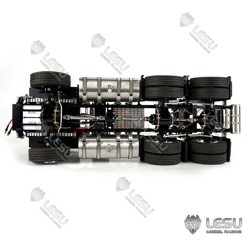 LESU 6X6 Telaio In Metallo Con Motore Servo Serbatoio Ruote Assi Per 1/14 Tamiyaya Radiocomando FH16 Trattore Camion Giocattolo Modello Th16804