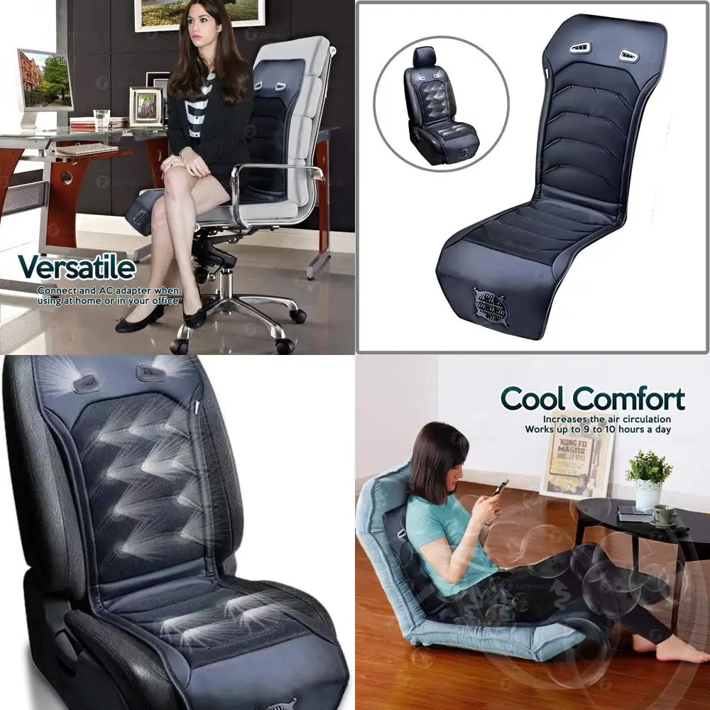 

Cooling Car Seat Cushion - Black 12V Automotive Comfortable Massager Cooler Pad-Air Conditioned Air Circulation for Hot Weather
