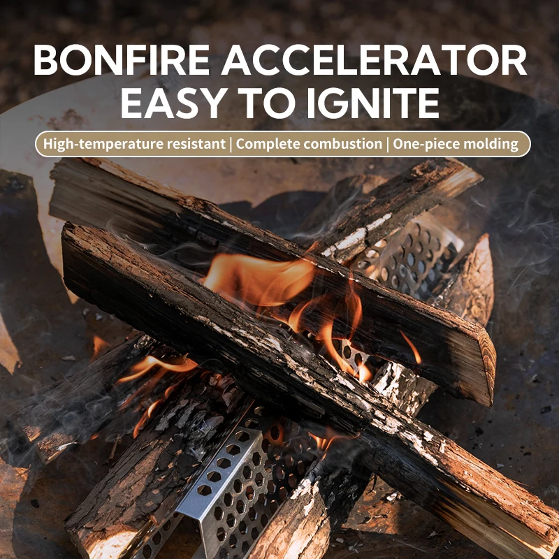 CAMPINGMOON جديد وصول A4-CS/A4-CM ثقب الهواء شواء اكسسوارات التخييم والعتاد قابلة لإعادة الاستخدام المعادن الحطب الفولاذ المقاوم للصدأ