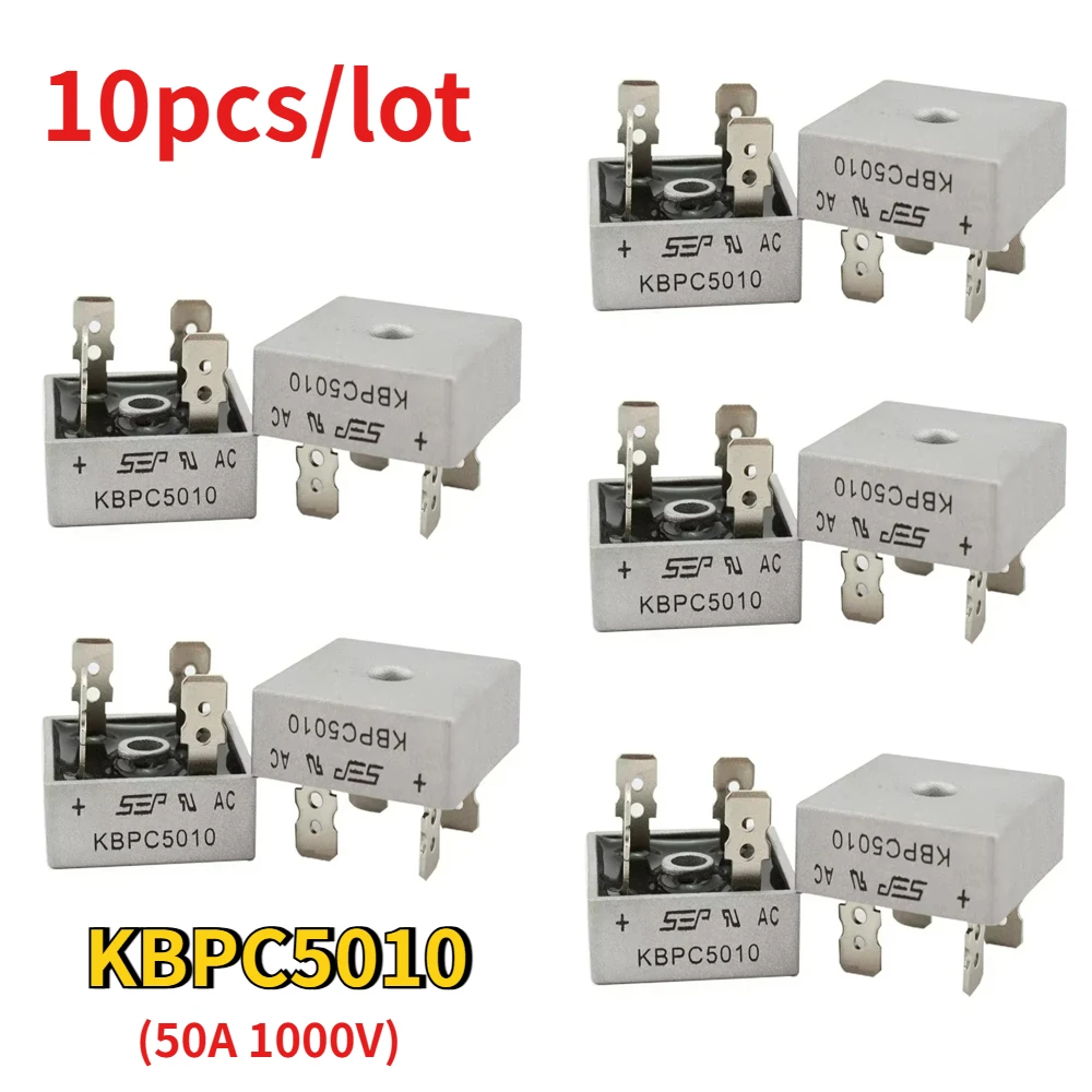 10PCS KBPC5010 50A 1000V Diode Bridge Rectifier Kbpc5010 Rectifiers Kit