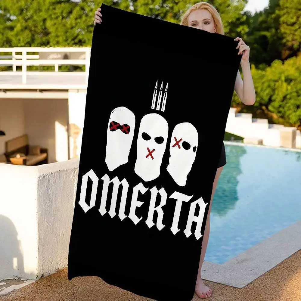 Brand Omerta Maes 47 Logo Black Microfiber Beach Towel Absorbent Quick Dry Soft Yoga Swimming Resort Mountain Climbing Towel