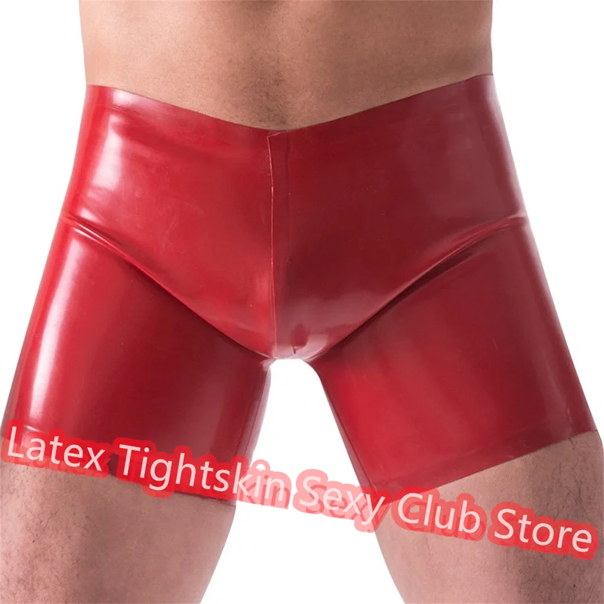 

Latex Boxer Panties Yellow Fetish Red Rubber Shorts Underwear Club Wear for Men