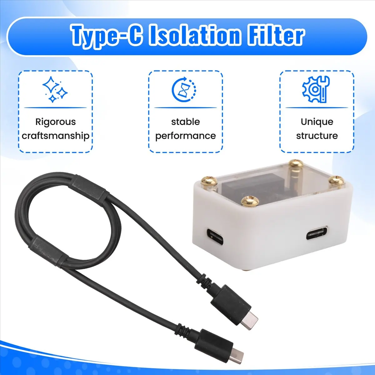 Type-C Isolation Filter 480M Rate 1500v Voltage Isolation for Digital Broadcast Decoding Amplifier Sound Card